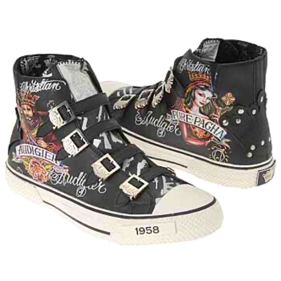 Christian Audigier Other - Audigier Tattoo Leather High Tops